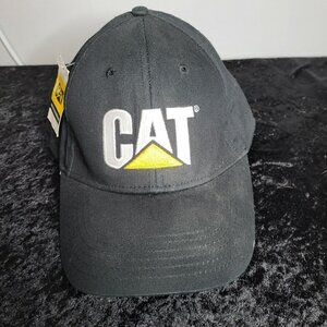 CAT Black Twill Vintage Cap With Adjustable Strap
